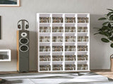 CD Storage Unit with Adjustable Shelves, 89 x 130.5 cm, White T3398P343365