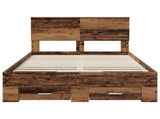 Bed Frame with Headboard Old Wood 135 x 190 cm Engineered Wood 3408279