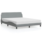 Bed Frame "Dover" Light Grey 152x203 cm Fabric 373288