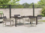 Garden Dining Set 5 pcs Light Grey Poly Rattan 3380763