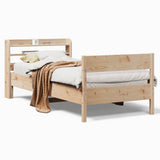 Bed Frame without Mattress 75x190 cm Small Single Solid Wood Pine 3306951