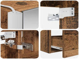 Bathroom Furniture Set 4 pcs Old Wood Engineered Wood and Glass 3407109