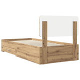 Bed Frame with Drawer Artisan Oak 100 x 200 cm Engineered Wood 3412417