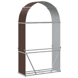 Log Holder Brown 120x45x210 cm Galvanised Steel 364572