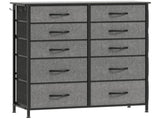 Chest of Ten Fabric Drawers - Charcoal Grey T3398P377781