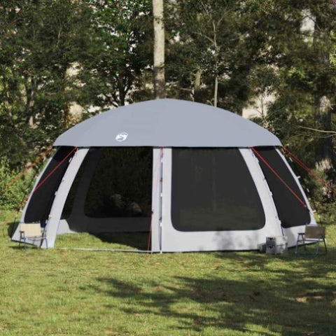 ZNTS Pool Tent with Removable Fly & Mesh Walls Grey 612x612 cm 4100639