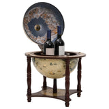 Globe Bar Wine Stand Brown Solid Wood Eucalyptus 343475