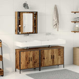 Bathroom Furniture Set with Shelf 3 pcs Brown Engineered wood 3332561