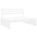 Garden Middle Sofa White Solid Pine Wood 120x80 cm Modular 825745