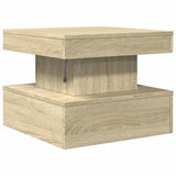 Coffee Table with LED Lights Sonoma Oak 50x50x40 cm 839842