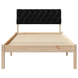 Bed frame Brown and black 90 x 200 cm Solid pine wood 878636