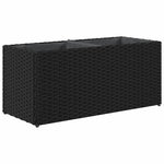 ZNTS Garden Planter with 2 Pots Black 72x30x32 cm Poly Rattan 366422