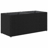 ZNTS Garden Planter with 2 Pots Black 72x30x32 cm Poly Rattan 366422