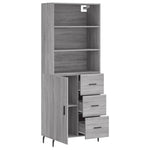 Highboard Grey Sonoma 69.5x34x180 cm Engineered Wood 3189467