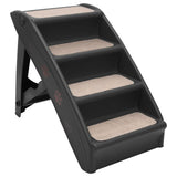 ZNTS Folding Dog Stairs Black 62x40x49.5 cm 170985