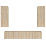 4 Piece TV Cabinet Set Sonoma Oak Engineered Wood 3114200