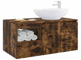 Bathroom Furniture Set 2 pcs Smoked Oak Engineered Wood 3404089