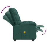 Massage Chair Dark Green Fabric 289812