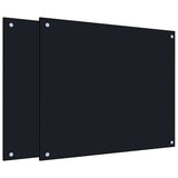 Kitchen Backsplashes 2 pcs Black 70x60 cm Tempered Glass 3315797