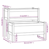 Planter White 84.5x84x75 cm Solid Wood Pine 822258