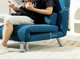 Single Linen-Look Sleeper Chair - Blue T3398P328303