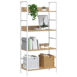 4-Layer Book Shelf Oak 60x27.6x124.5 cm Engineered Wood 288225