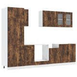 8 Piece Kitchen Cabinet Set Kalmar Smoked Oak Engineered Wood 3314796
