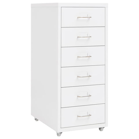 ZNTS Mobile File Cabinet White 28x41x69 cm Metal 335916