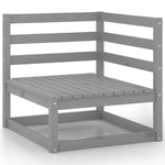 5 Piece Garden Lounge Set Grey Solid Wood Pine 3075726