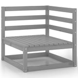 5 Piece Garden Lounge Set Grey Solid Wood Pine 3075726