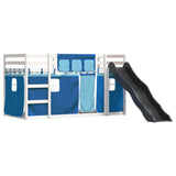 Bunk Bed without Mattress with Slide and Curtains Blue 90x200 cm 3284111