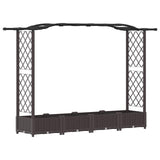 Raised Bed with Trellis and Roof Brown 207 x 40 x 126 cm PP 42032505