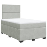 Box Spring Bed with Mattress Light Grey 120x200 cm Velvet 3290876