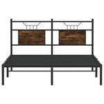 Bed Frame without Mattress Smoked Oak 137x190 cm Engineered Wood 4106742