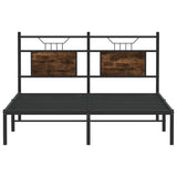 Bed Frame without Mattress Smoked Oak 137x190 cm Engineered Wood 4106742