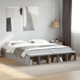 Bed Frame without Mattress Grey Sonoma 200x200 cm 3280543