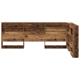 Storage Headboard with Shelf Old Wood 207.5 x 137.5 x 76.5 cm 3335539