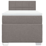 Box Spring Bed with Mattress Taupe 90x200 cm Fabric 3285775