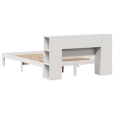 Bookcase Bed without Mattress White 160x200cm Solid Wood Pine 3322520