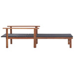 Sun Lounger Poly Rattan and Solid Acacia Wood Black 48706