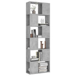 Book Cabinet Room Divider Concrete Grey 60x24x186 cm Engineered Wood 809102