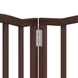 Dog Gate with Door Foldable 12 Panels Brown 600 cm Poplar Wood 3155604