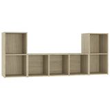 3 Piece TV Cabinet Set Sonoma Oak Engineered Wood 3080018