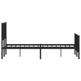 Metal Bed Frame without Mattress with Footboard Black 140x200cm 374456