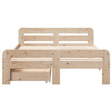 Bed Frame Natural Solid pinewood Small Double Bed Frame 3309056