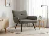 Armchair Light Grey Corduroy Fabric 42047711
