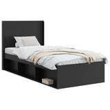 Bed Frame with Storage and Headboard Black 90 x 190 cm 3413902