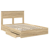 Storage Bed with Drawer Sonoma Oak 160 x 200 cm Engineered Wood 3409899