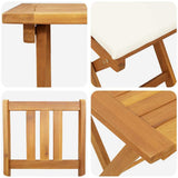 Bistro Set with Cushion 3 pcs Oil Natural Solid Acacia Wood 4105510