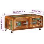 ZNTS Coffee Table 85x55x40 cm Solid Reclaimed Wood 247515